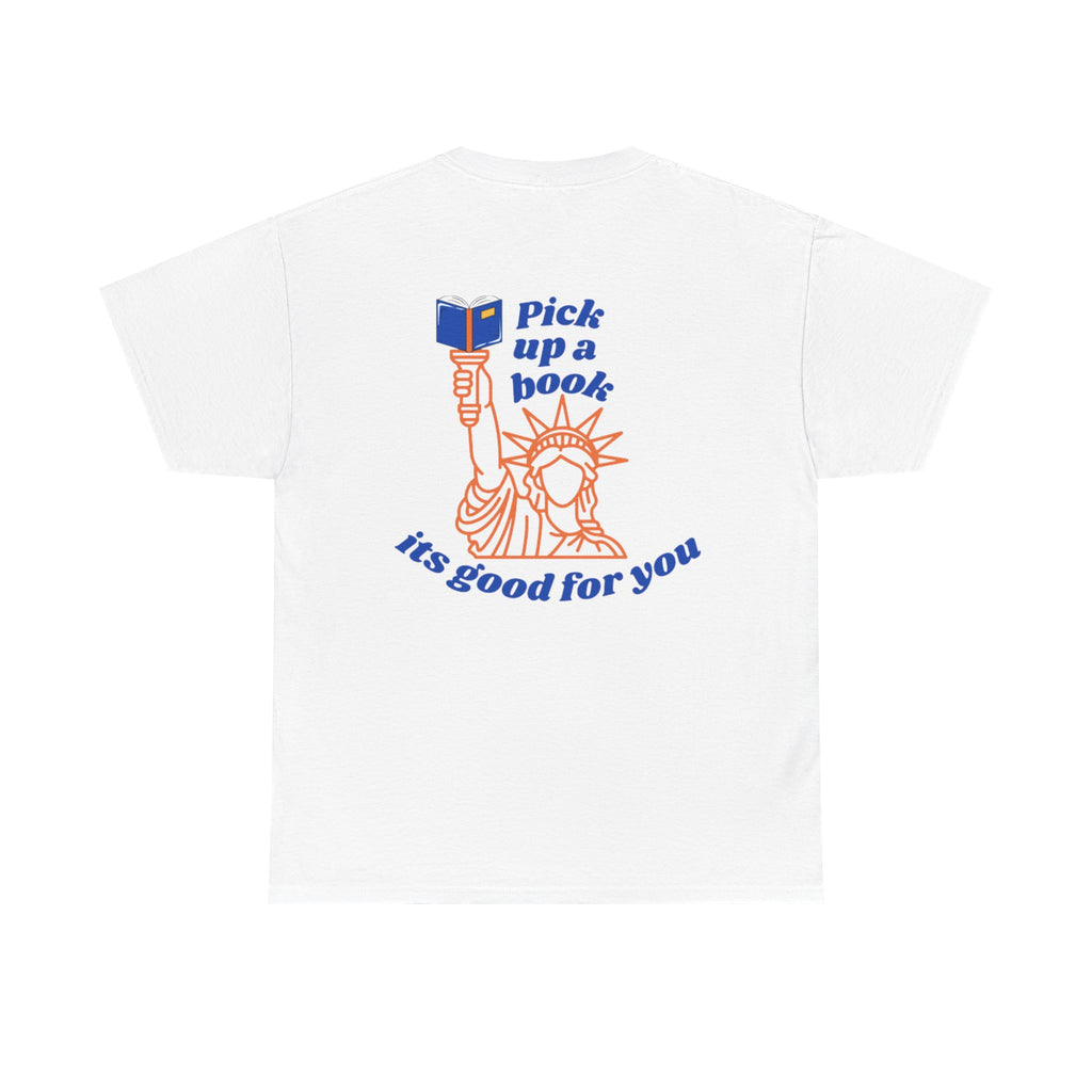 Readingwithnyc — LIMITED KNICKS NBA FINALS 2026 - "Pick Up a Book, It’s Good for You"- ORANGE T‑Shirt