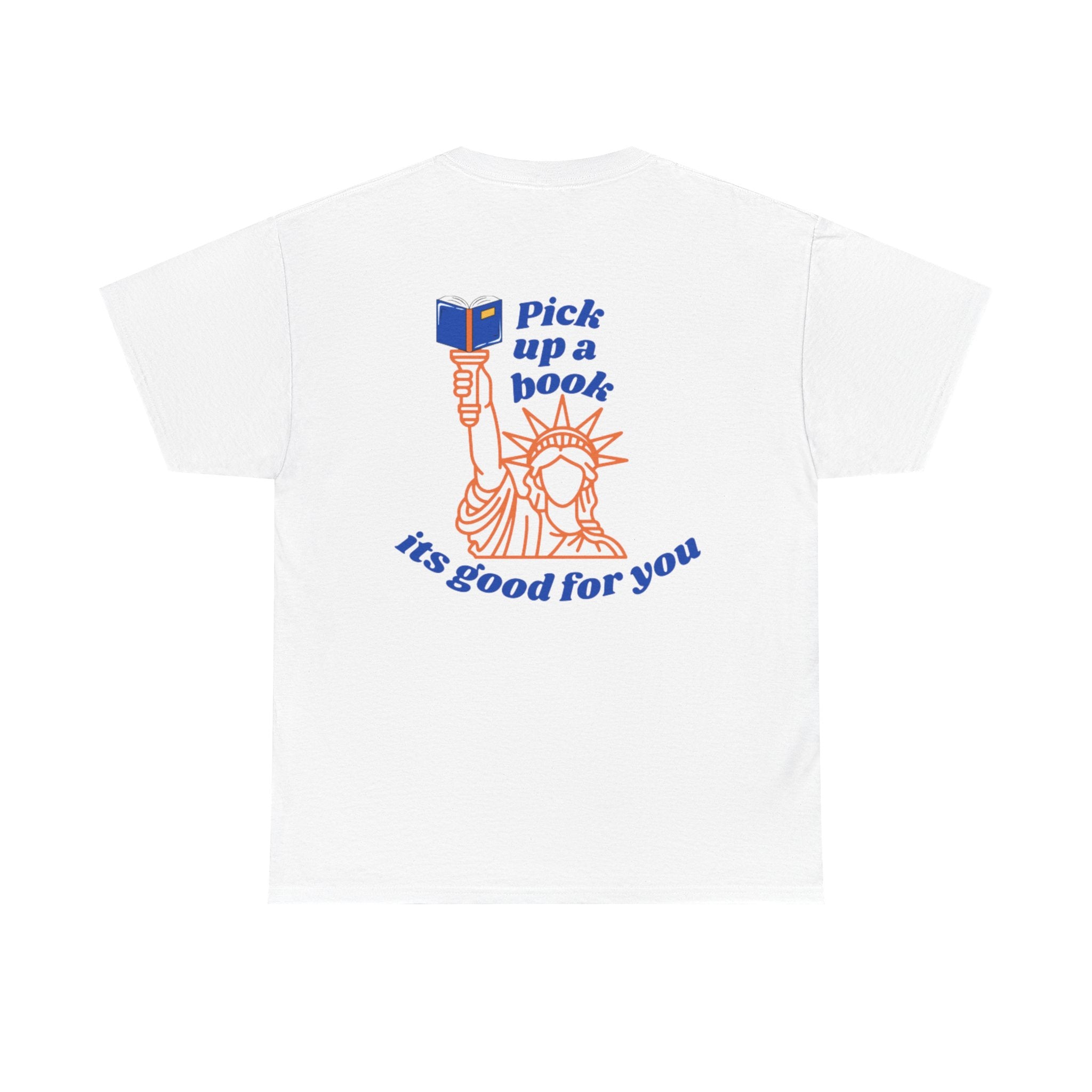 Readingwithnyc — LIMITED KNICKS NBA FINALS 2026 - "Pick Up a Book, It’s Good for You"- ORANGE T‑Shirt